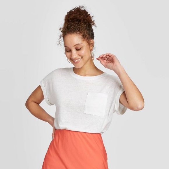 A New Day White Linen Tshirt 